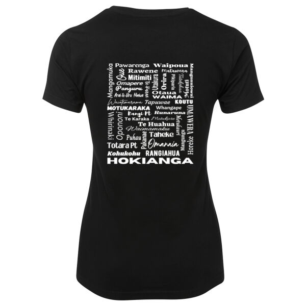 Hokianga Place names TSirt White Text (Back) Thumbnail